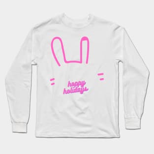 Christmas Rabbit Hoppy Holidays Rabbit Lovers Gift Bunnies Owners Long Sleeve T-Shirt